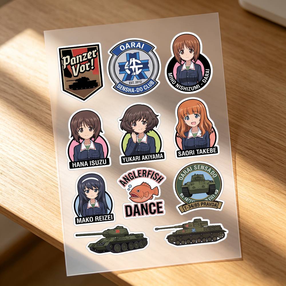 Laptop Accessories Girls - Anime Girls und Panzer Motorradaufkleber, Vinyl-Aufkleber
