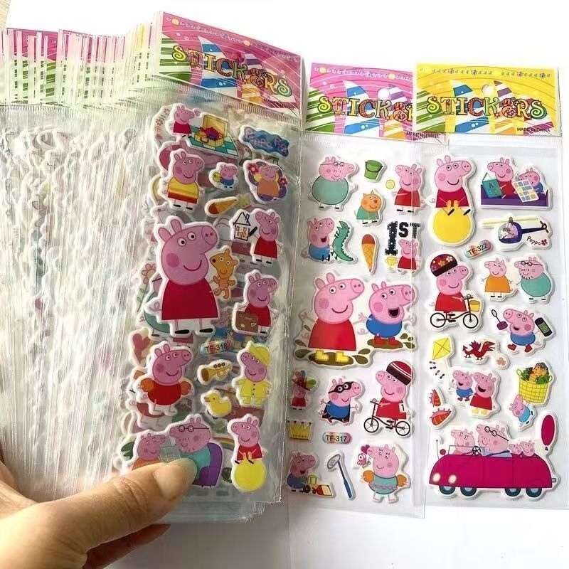 Laptop Accessories Decoration - Peppa Pig Cartoon-Aufkleber, Notizbuch-Aufkleber, 3D-Blasenaufkleber für