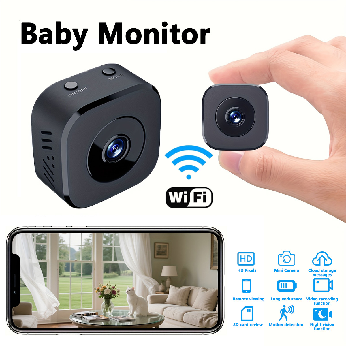 Monitor Portable Usb - 1080P HD Mini WiFi Kamera Indoor