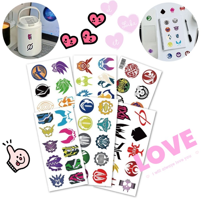 Laptop Accessories Decoration - 60 Blatt Kamen Rider Logo-Aufkleber, kreative