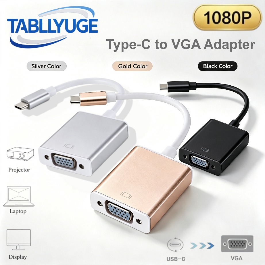 Monitor Portable Usb - TABLLYUGE USB-C zu VGA Adapter Typ-C